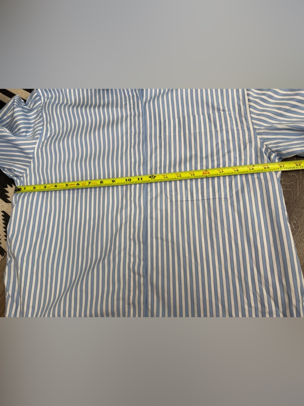 Seed Heritage Cotton Stripe Shirt in Frost Blue Stripe Size 8 - Picture 6 of 11